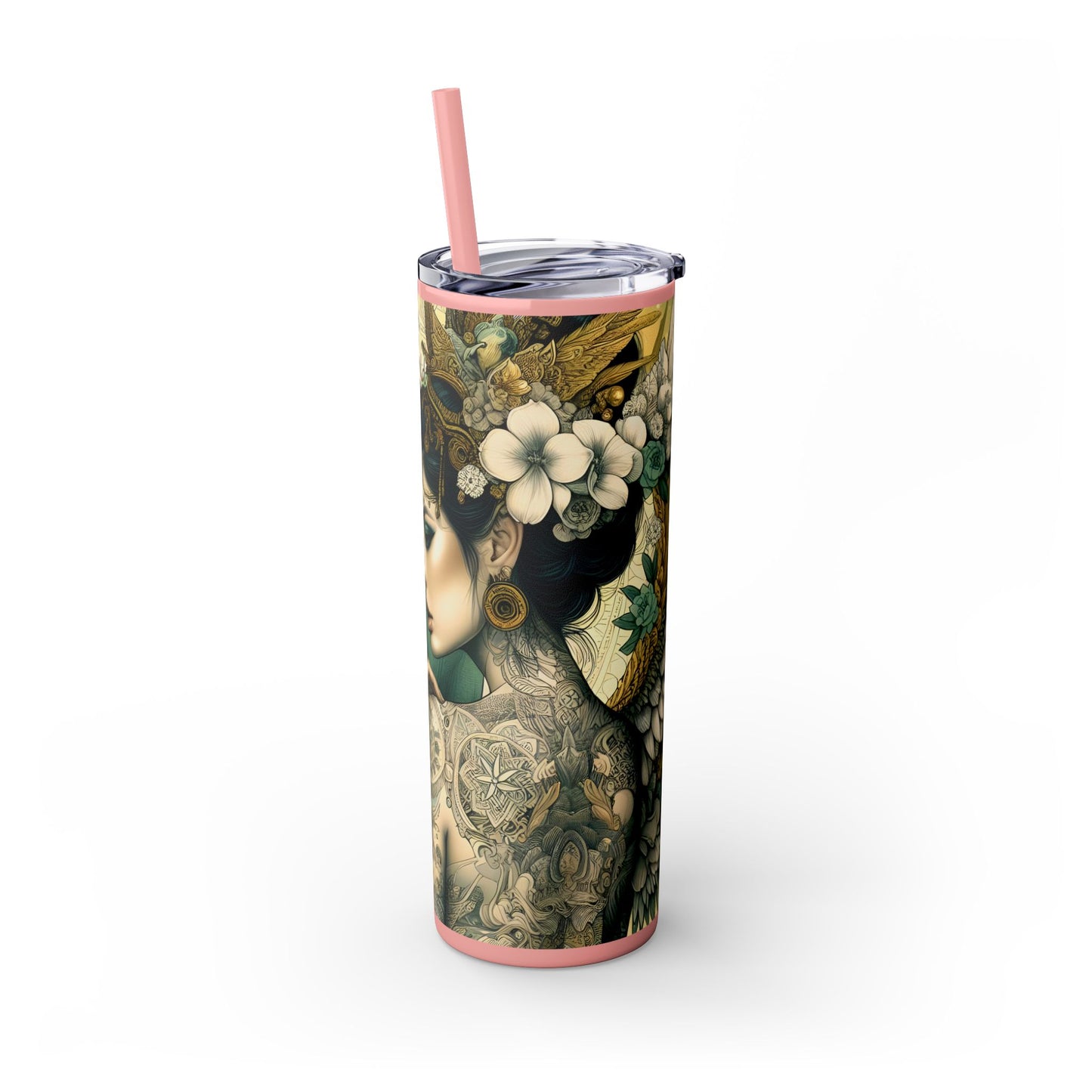 Strong Women -Affirmation Art Skinny Tumbler - 20oz with Straw