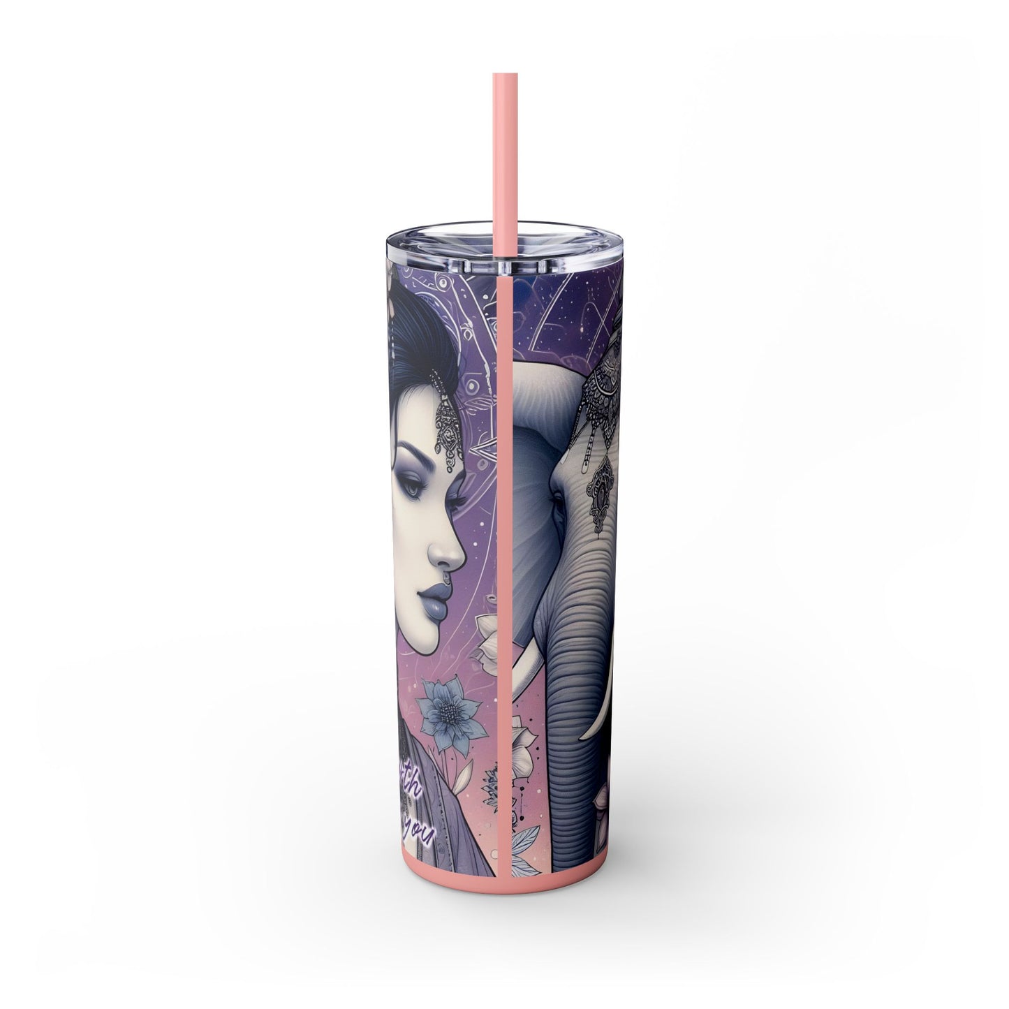Your Self-Worth is determined by you -Affirmation Art Skinny Tumbler - 20oz with Straw