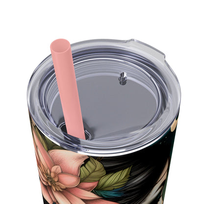 You are enough -Affirmation Art Skinny Tumbler - 20oz with Straw