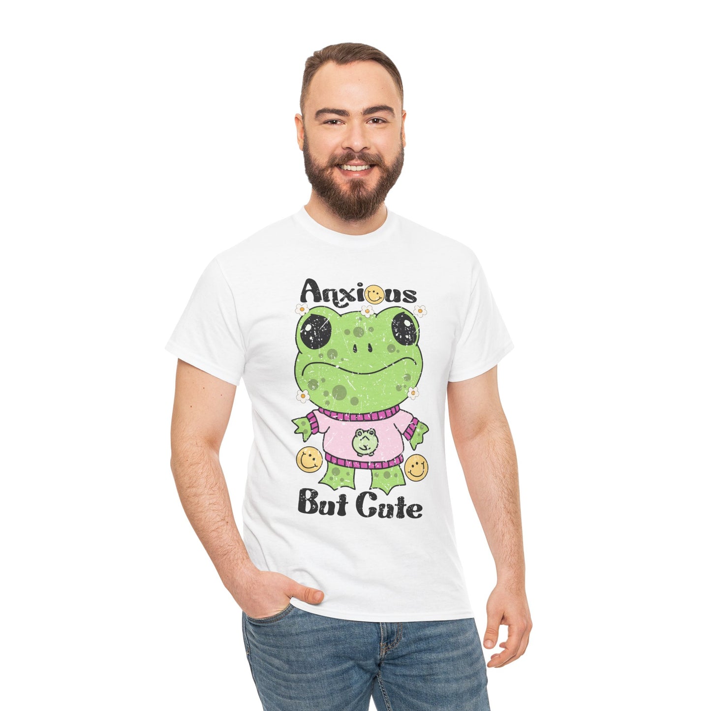 Anxious  But Cute-Heavy Cotton Tee