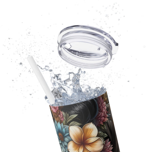 Im freeing myself from doubt and fear-Affirmation Art Skinny Tumbler - 20oz with Straw