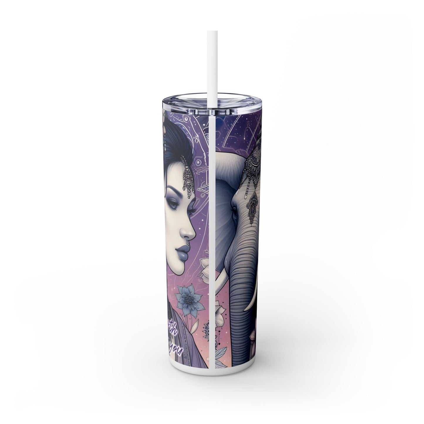 Your Self-Worth is determined by you -Affirmation Art Skinny Tumbler - 20oz with Straw