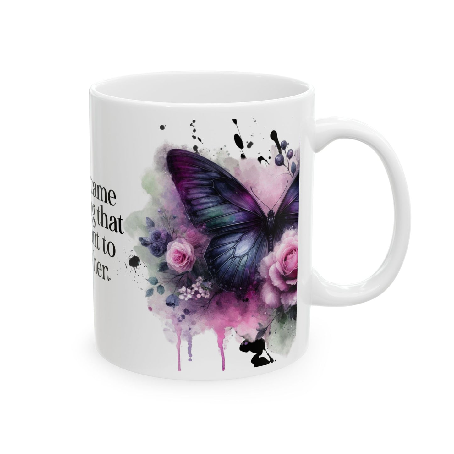 Inspirational Floral Ceramic Mug - 'She Overcame Everything That Was Meant to Destroy Her'