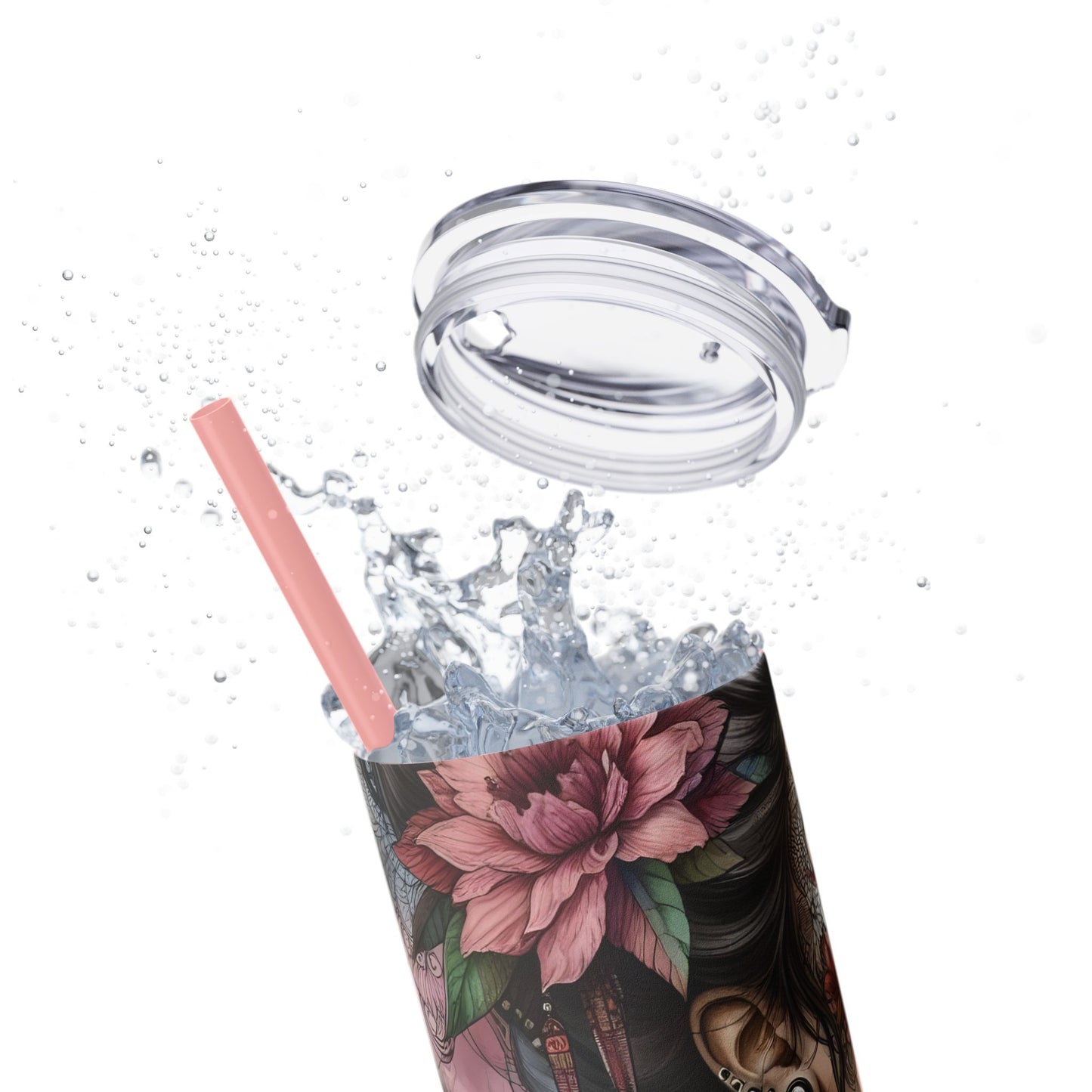 With every breath i feel stronger-Affirmation Art Skinny Tumbler - 20oz with Straw