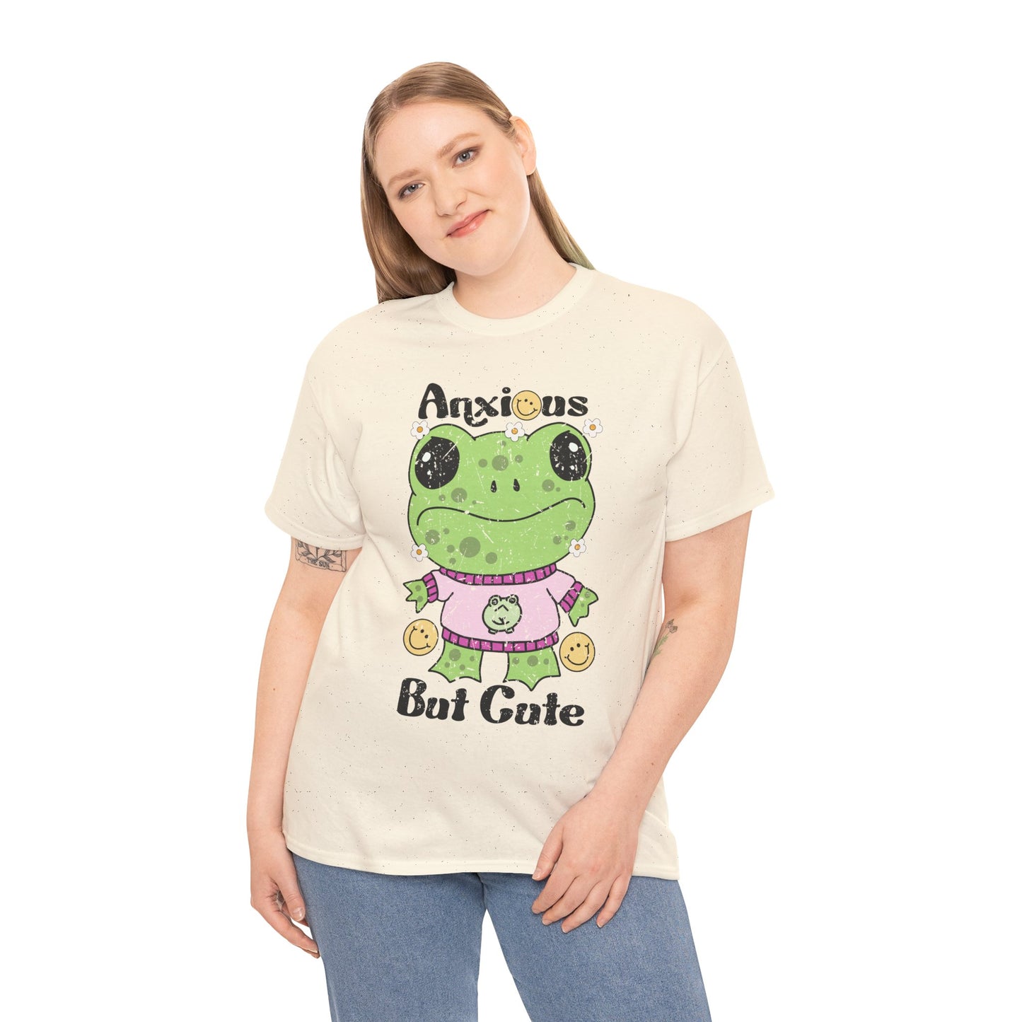 Anxious  But Cute-Heavy Cotton Tee