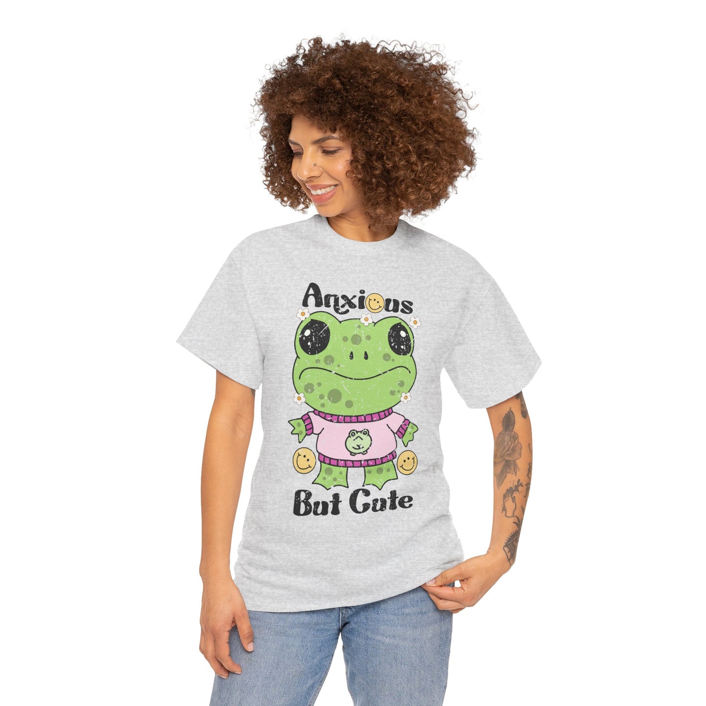 Anxious  But Cute-Heavy Cotton Tee