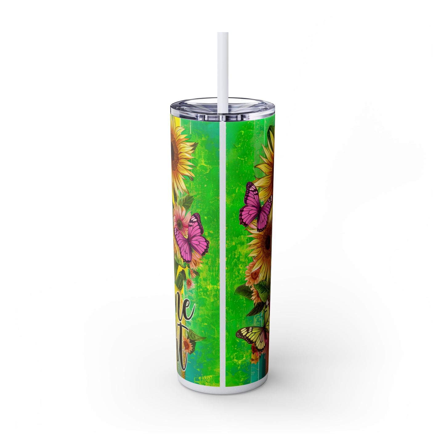 Shine and Bright -Affirmation Art Skinny Tumbler - 20oz with Straw