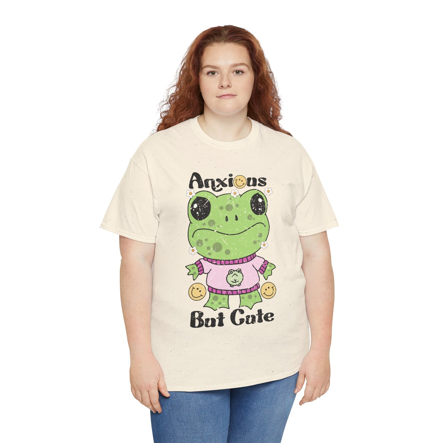 Anxious  But Cute-Heavy Cotton Tee