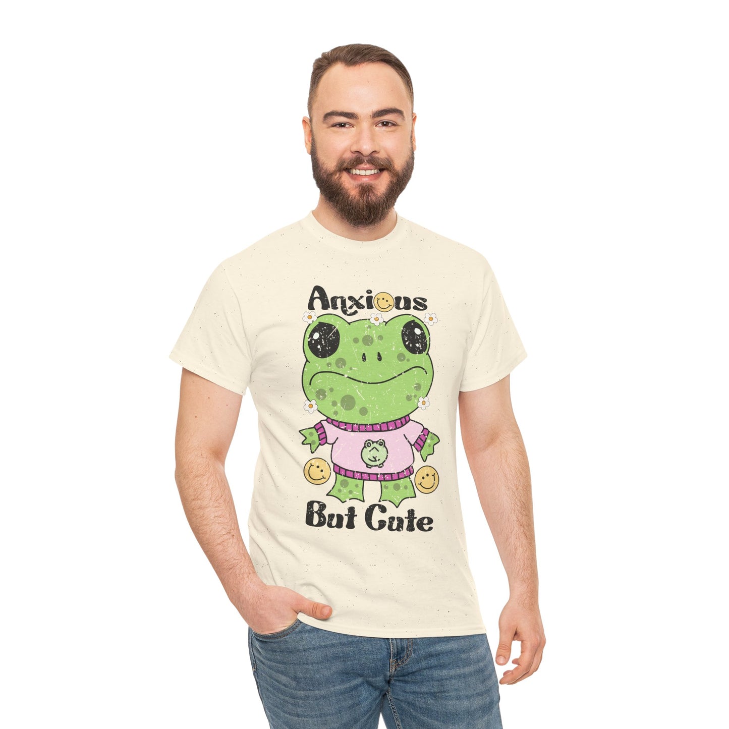 Anxious  But Cute-Heavy Cotton Tee