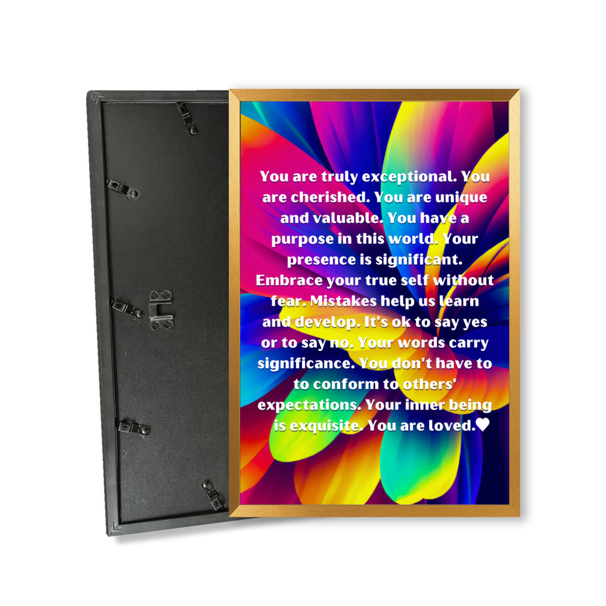 "You Are Loved" Full Rainbow Floral Poster – Spread Love & Positivity
