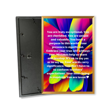 "You Are Loved" Full Rainbow Floral Poster – Spread Love & Positivity