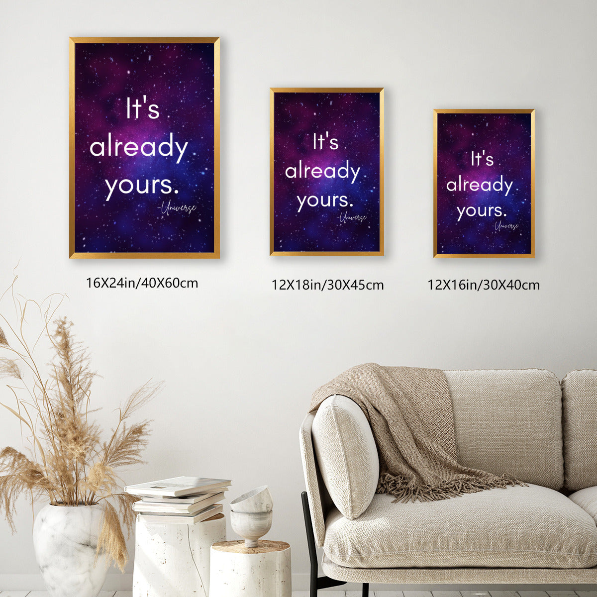 "It's Already Yours" Manifestation Poster with Frame – Manifest Your Dreams