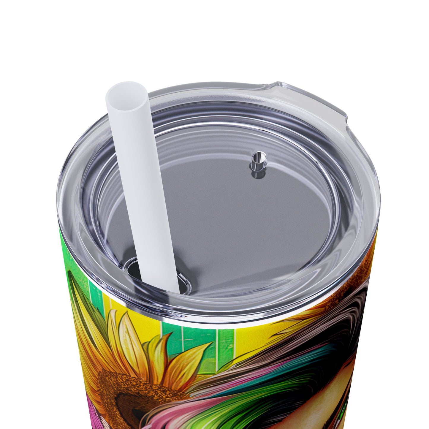 Shine and Bright -Affirmation Art Skinny Tumbler - 20oz with Straw