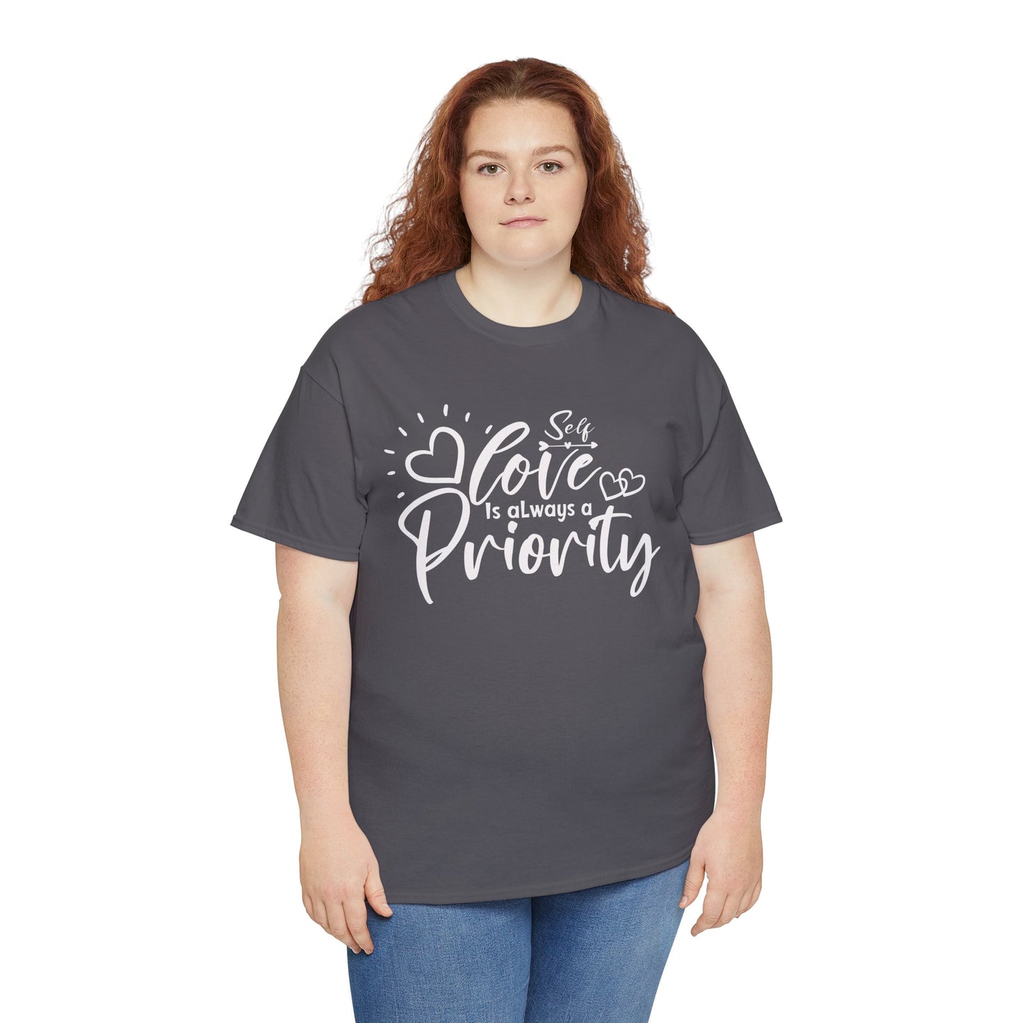 Self love is always a priority Heavy Cotton Tee