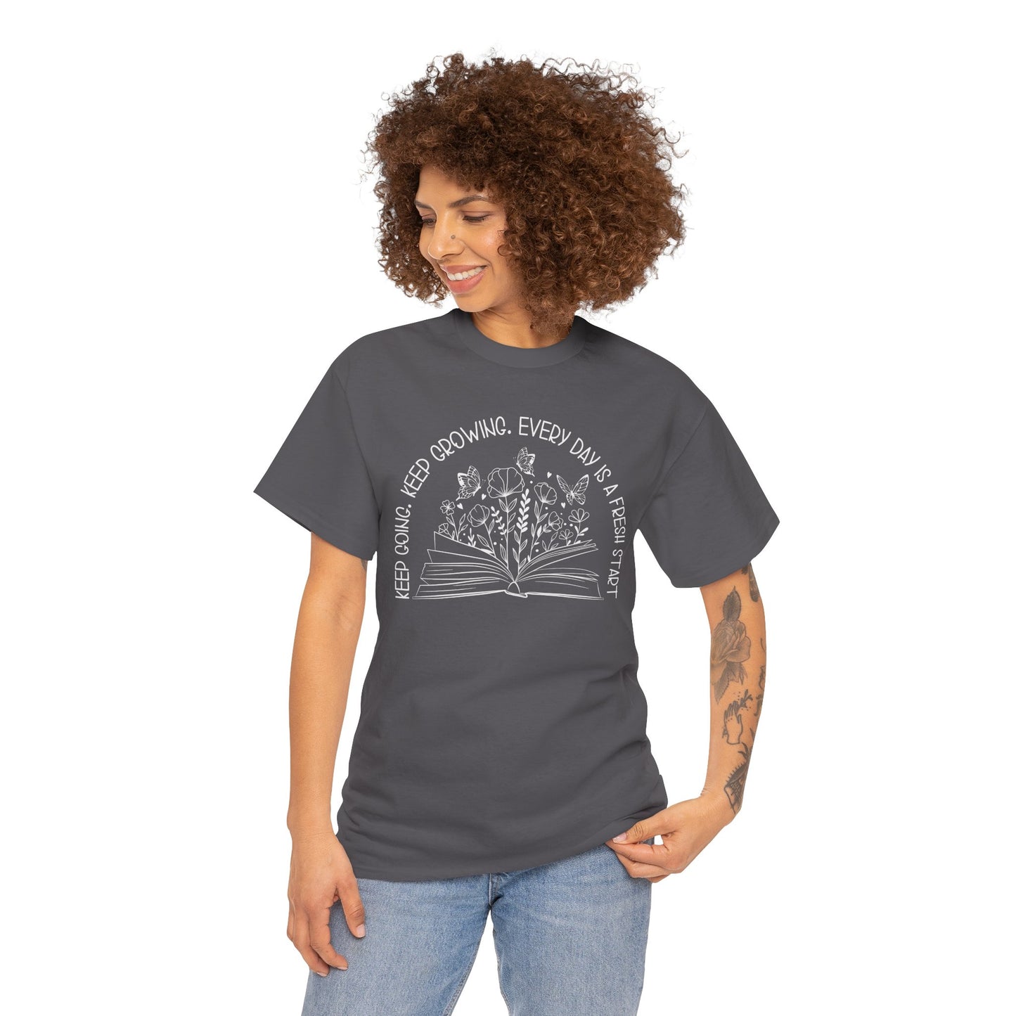 Keep going Keep growing  Heavy Cotton Tee