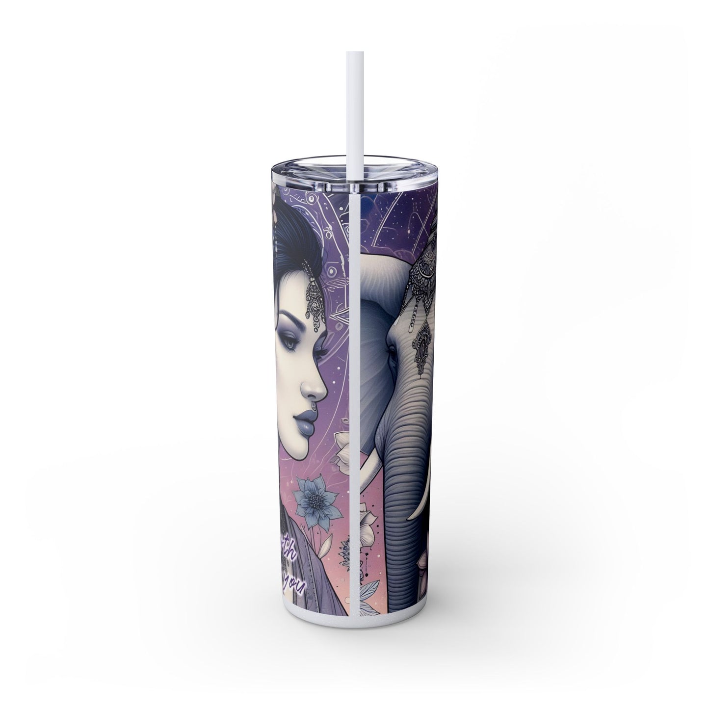 Your Self-Worth is determined by you -Affirmation Art Skinny Tumbler - 20oz with Straw