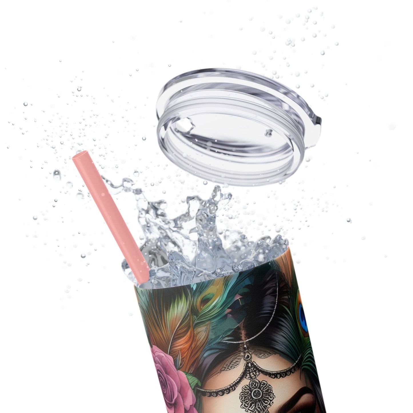 I Love My Body,Mind,Dreams,Goals-Affirmation Art Skinny Tumbler - 20oz with Straw