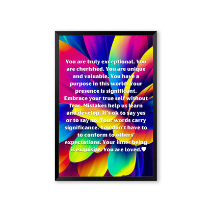 "You Are Loved" Full Rainbow Floral Poster – Spread Love & Positivity