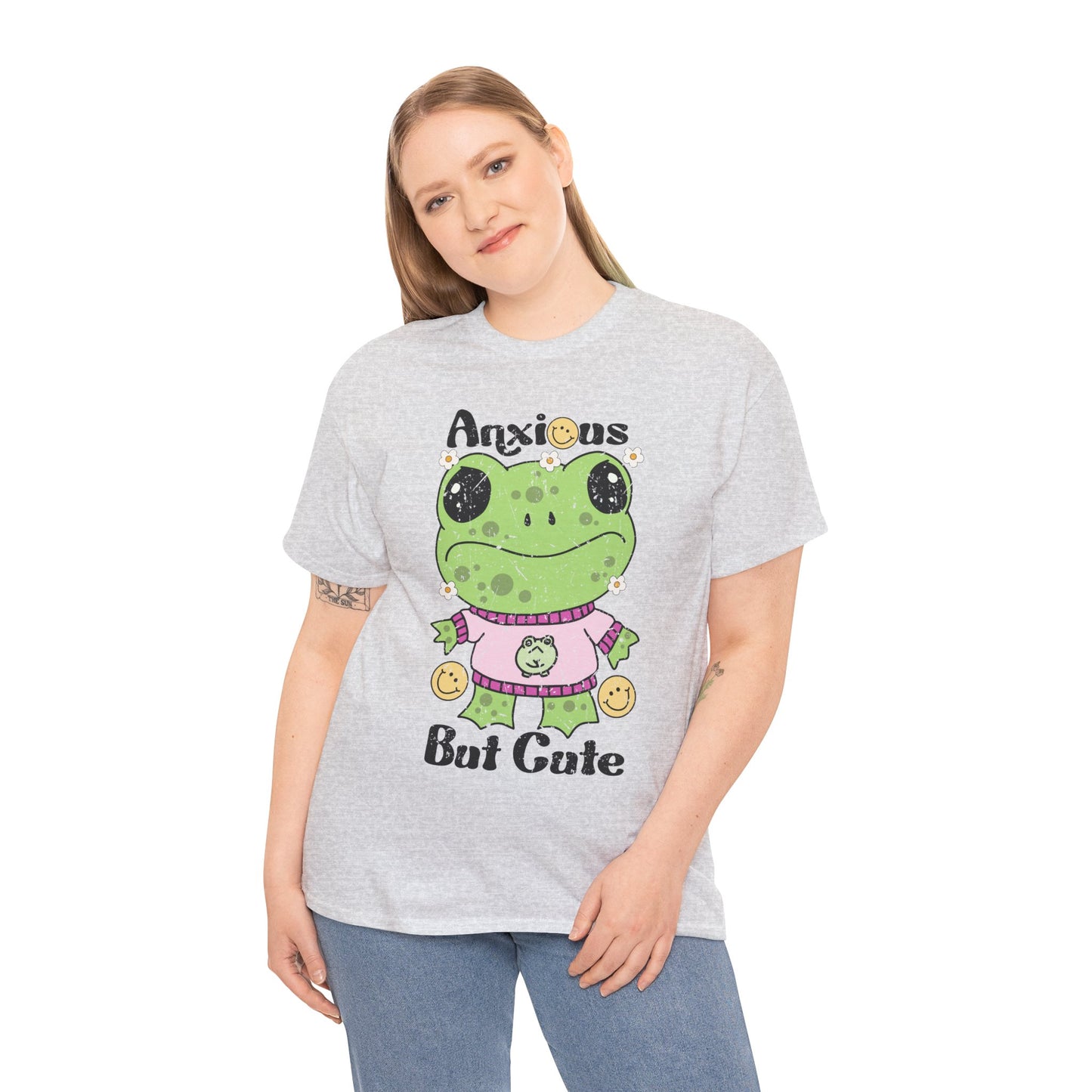 Anxious  But Cute-Heavy Cotton Tee