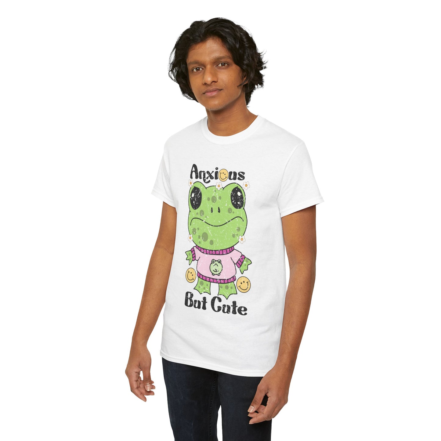 Anxious  But Cute-Heavy Cotton Tee