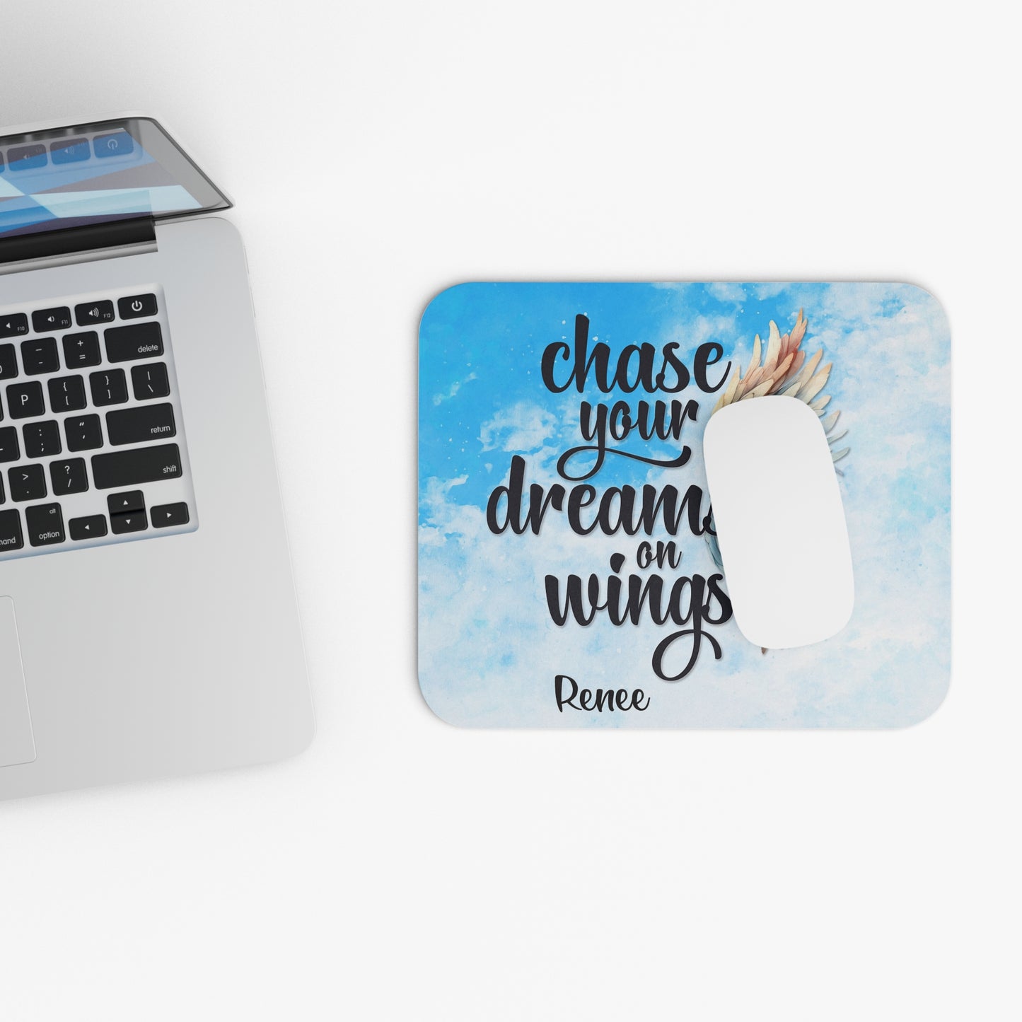 Chase your dreams on Wings -Mouse Pad-Customisable (Rectangle)