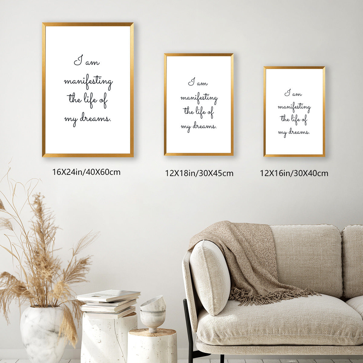 "I'm Manifesting the Life of My Dreams" Poster with Frame – Inspire Your Vision