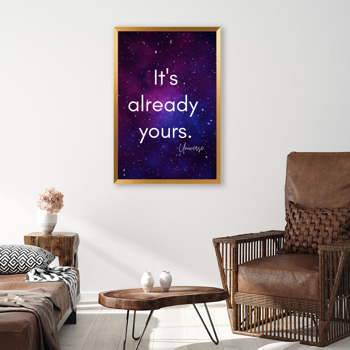 "It's Already Yours" Manifestation Poster with Frame – Manifest Your Dreams