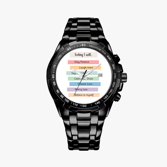 "Today I Will" Affirmation Watch – Empower Your Day