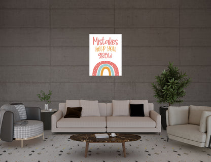 "Mistakes Help You Grow" Posters – Embrace Learning