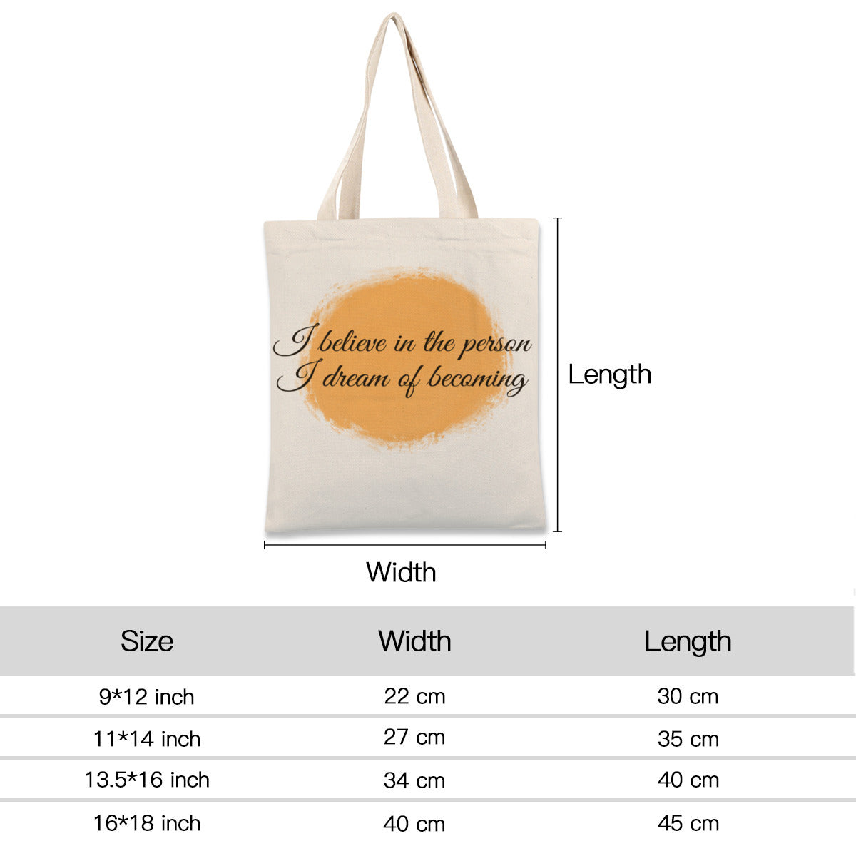 I Beleive in the person i dream of becoming--Custom Tote Bags