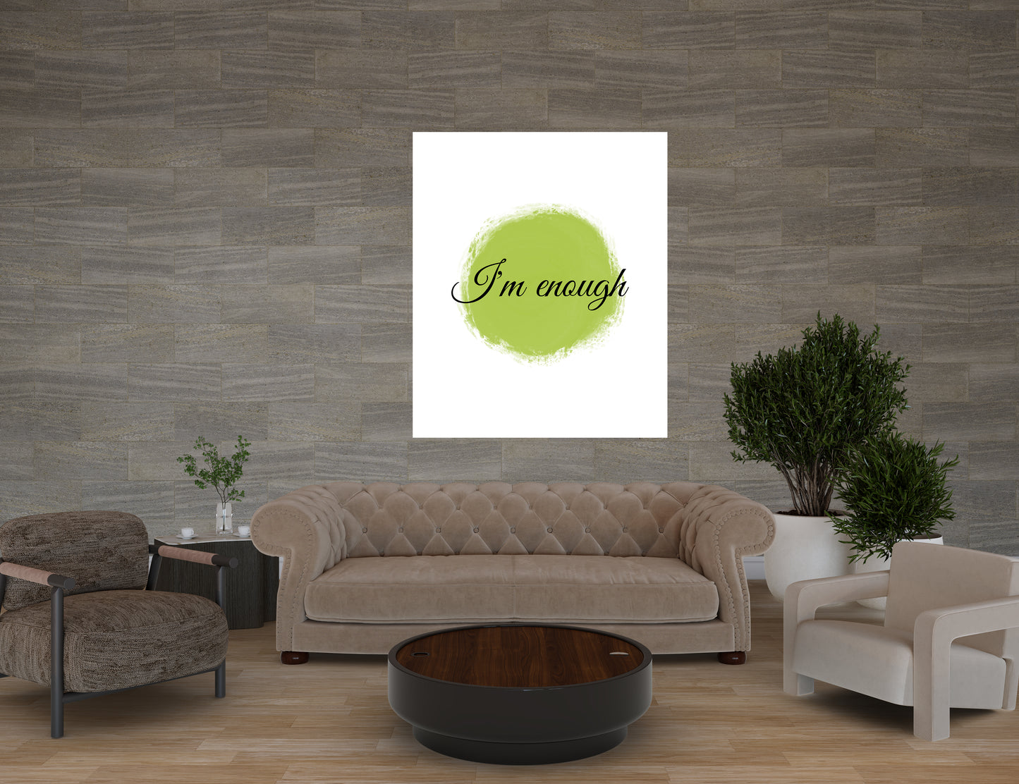 "I’m Enough" Watercolor Affirmation Poster – Celebrate Self-Worth