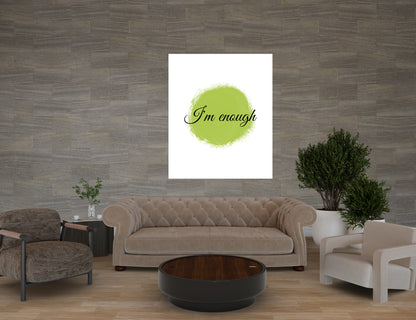 "I’m Enough" Watercolor Affirmation Poster – Celebrate Self-Worth