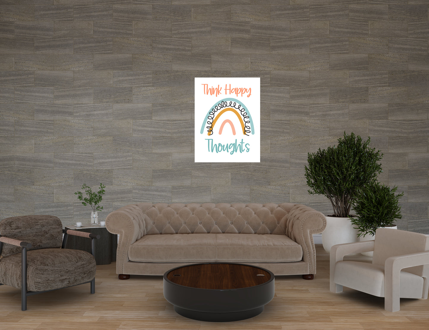 Think Happy Thoughts Poster – Spread Positivity