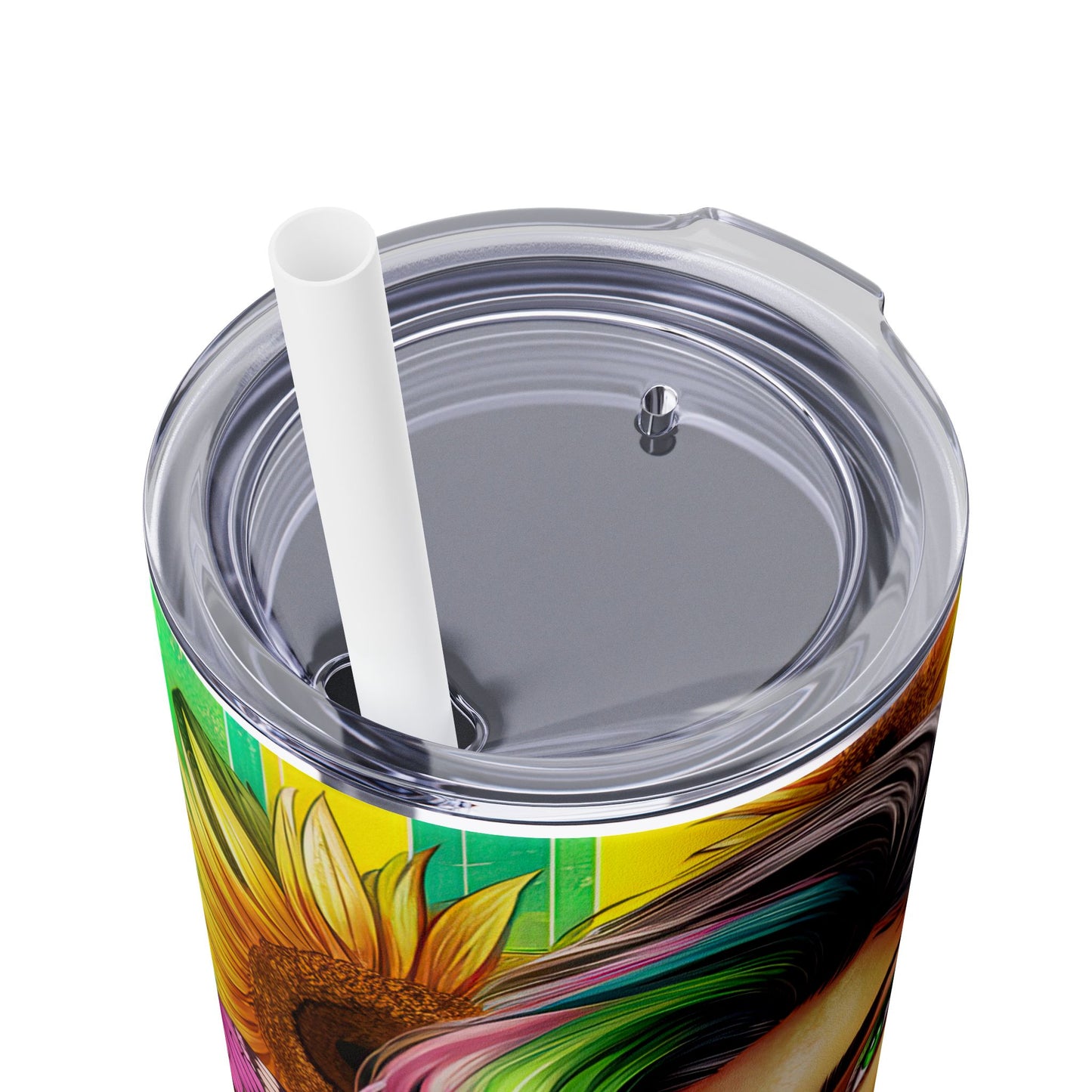 Shine and Bright -Affirmation Art Skinny Tumbler - 20oz with Straw