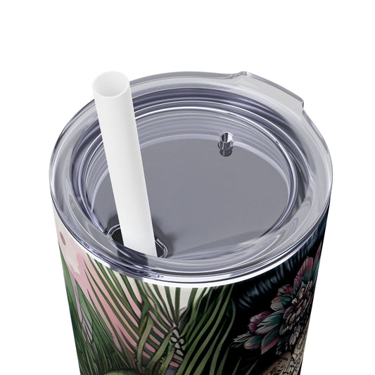 Im Thankful for thelove in my life -Affirmation Art Skinny Tumbler - 20oz with Straw