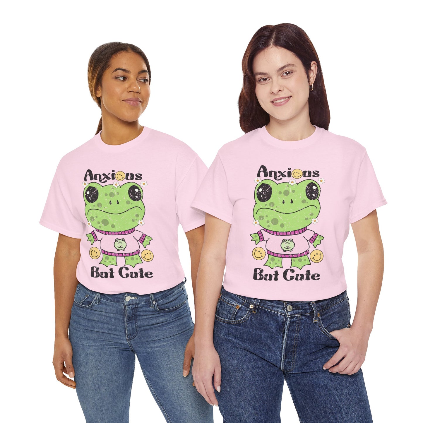 Anxious  But Cute-Heavy Cotton Tee
