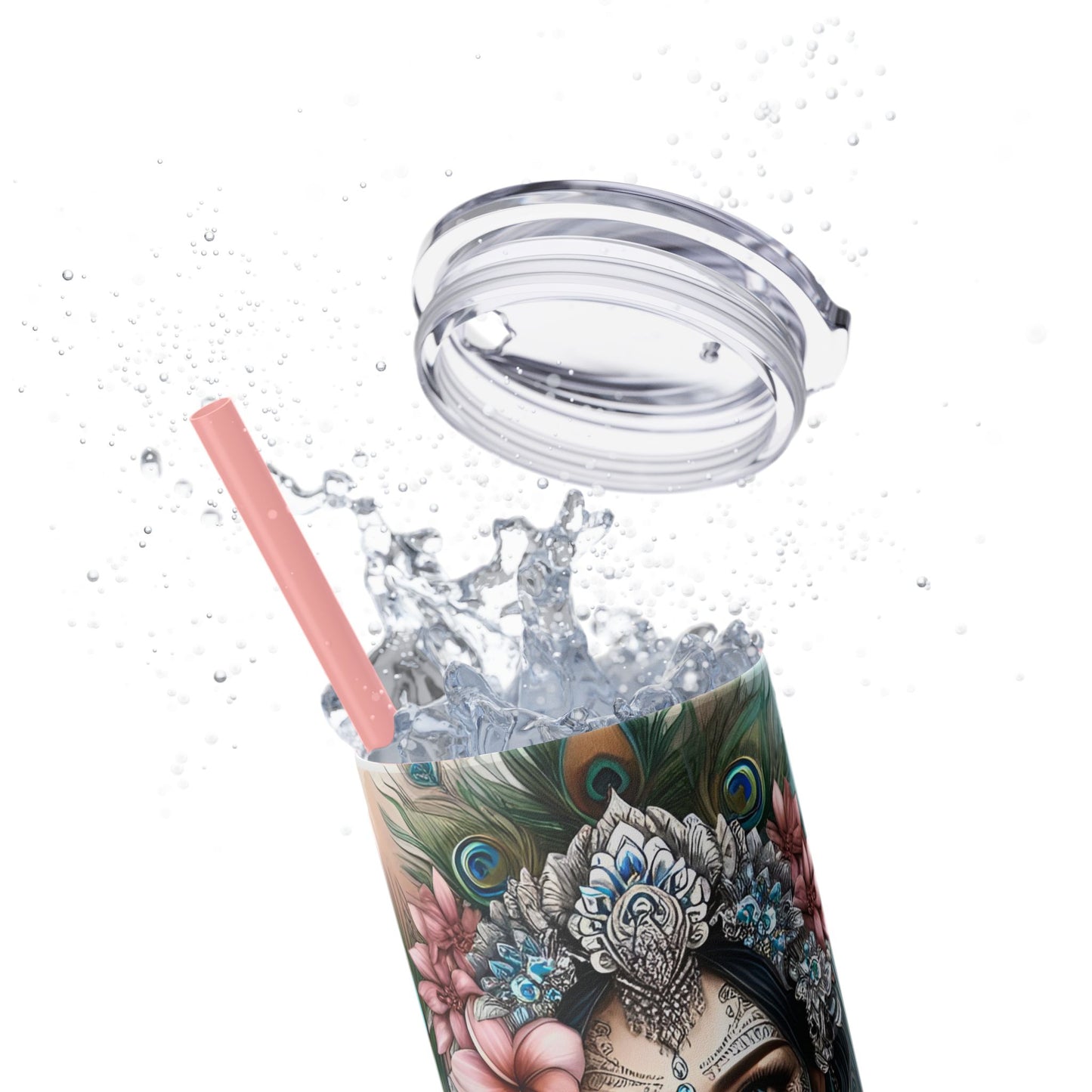 Im Healthy, Happy and Radiant-Affirmation Art Skinny Tumbler - 20oz with Straw