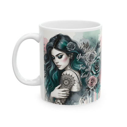 Be mindful grateful positive limited Edition Mugs