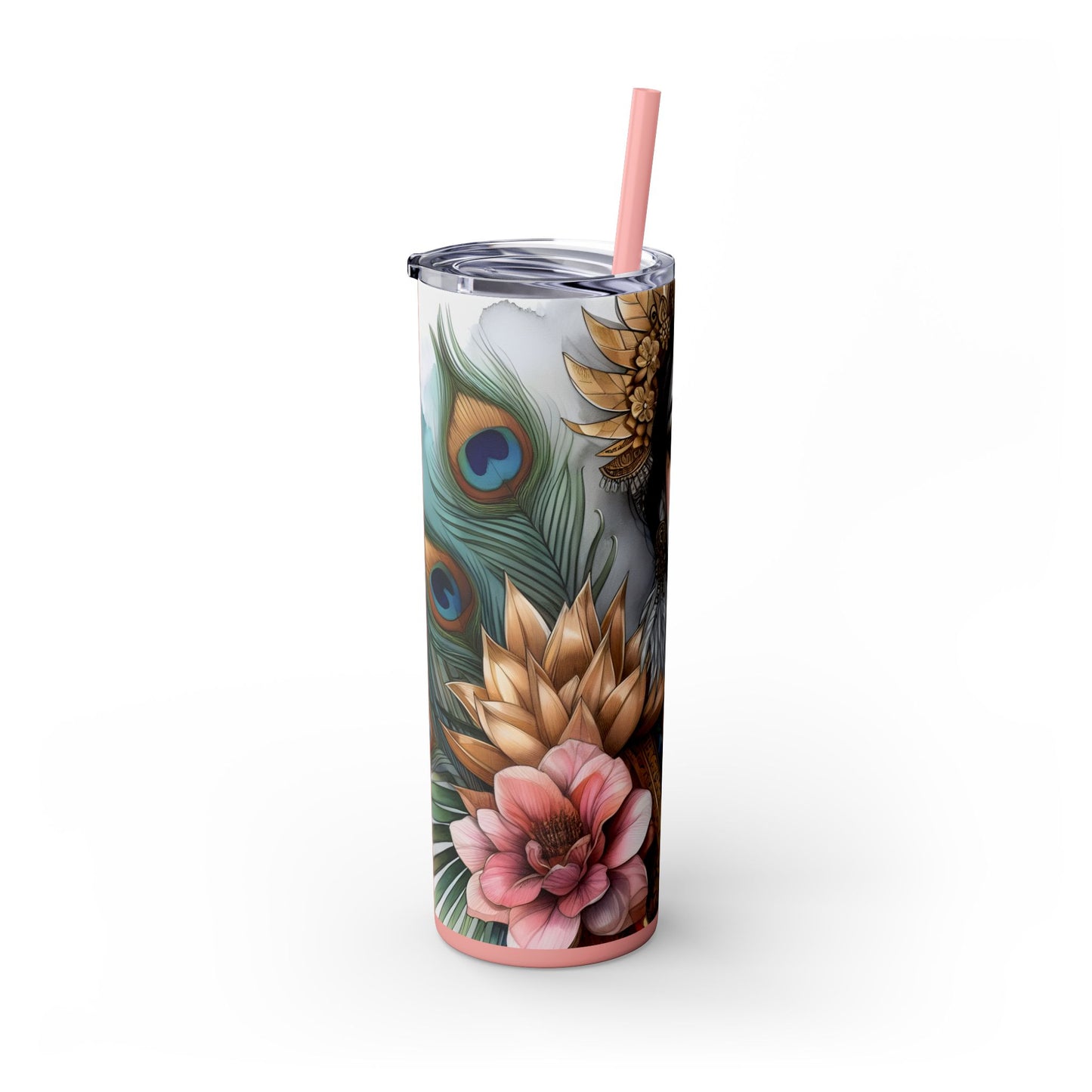 Im strong in my mind, body and spirit -Affirmation Art Skinny Tumbler - 20oz with Straw