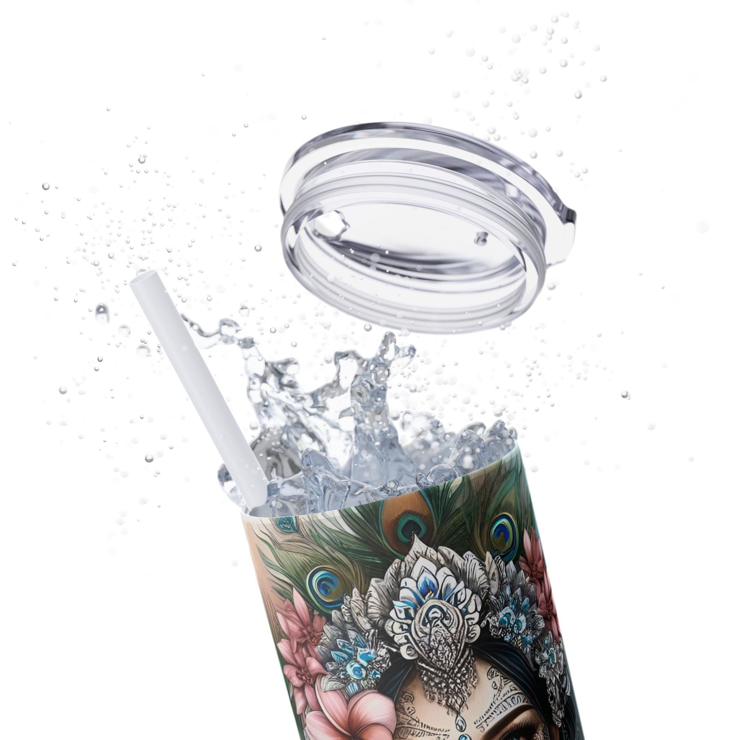 Im Healthy, Happy and Radiant-Affirmation Art Skinny Tumbler - 20oz with Straw