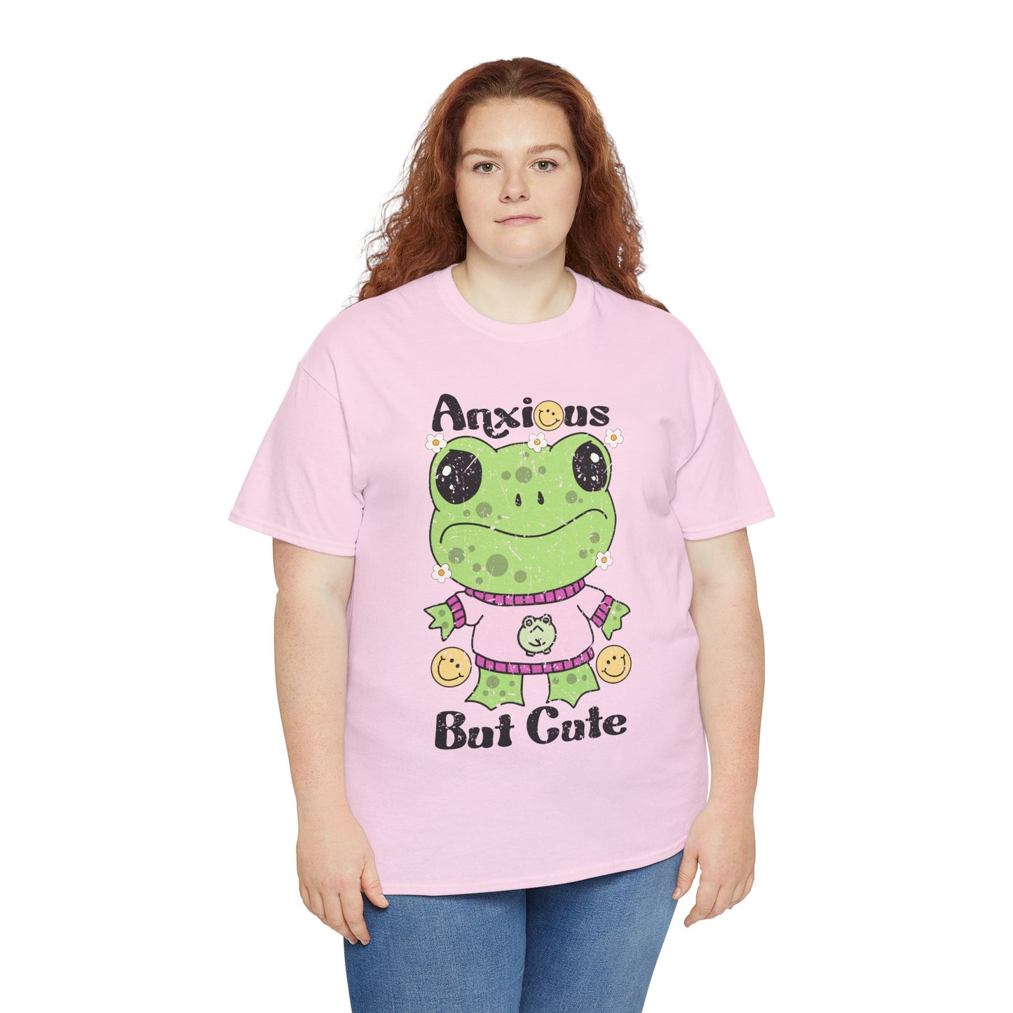 Anxious  But Cute-Heavy Cotton Tee