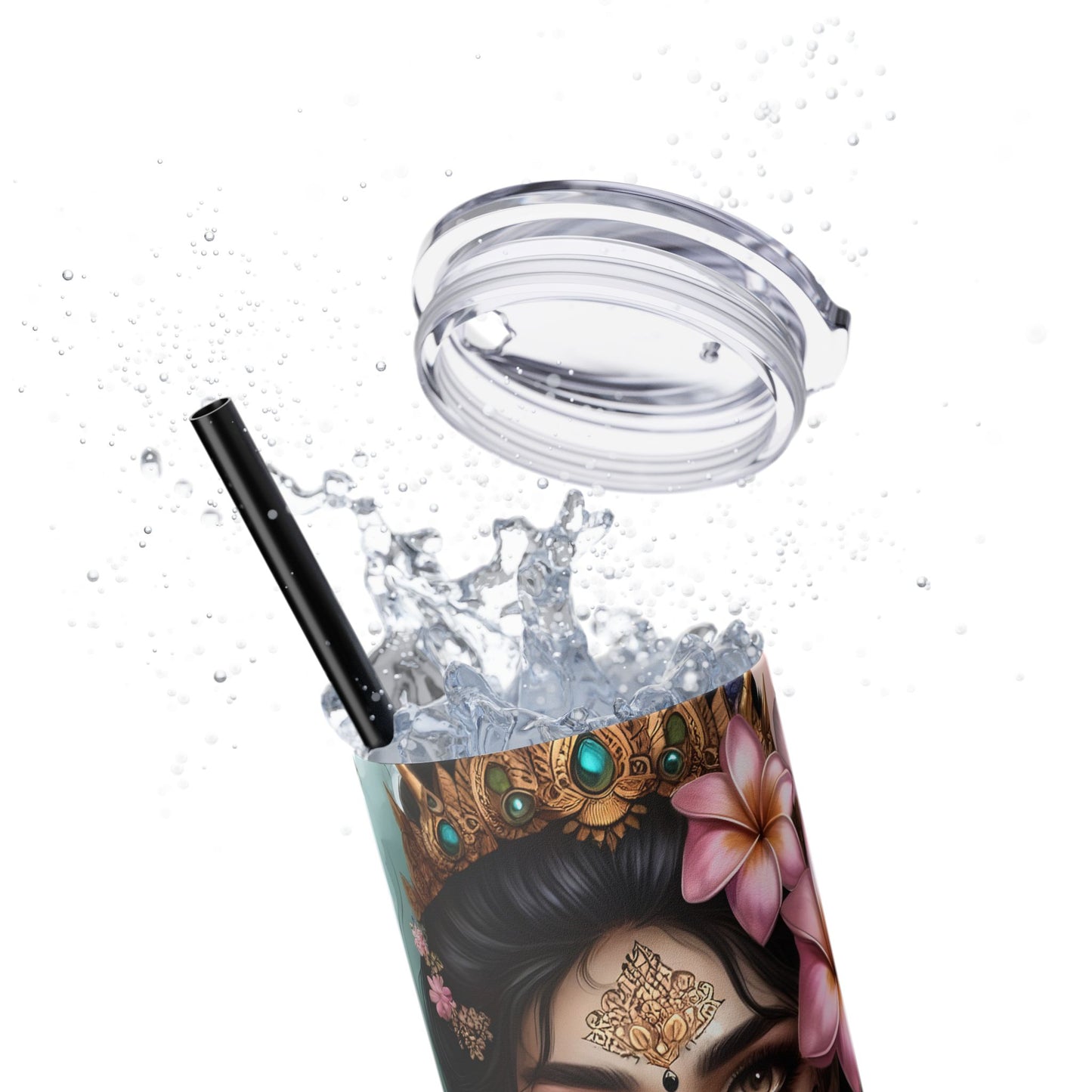 Im meant to live a happy life -Affirmation Art Skinny Tumbler - 20oz with Straw