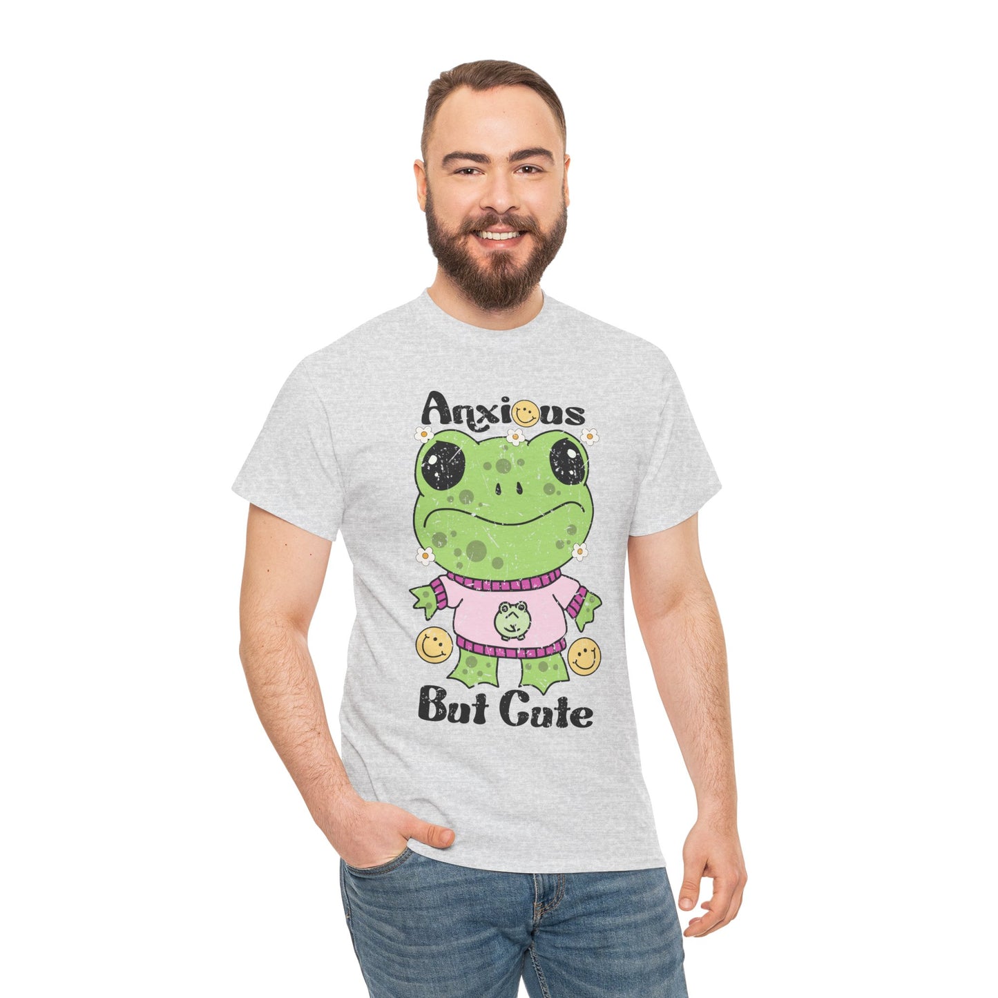 Anxious  But Cute-Heavy Cotton Tee