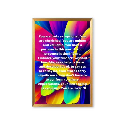 "You Are Loved" Full Rainbow Floral Poster – Spread Love & Positivity