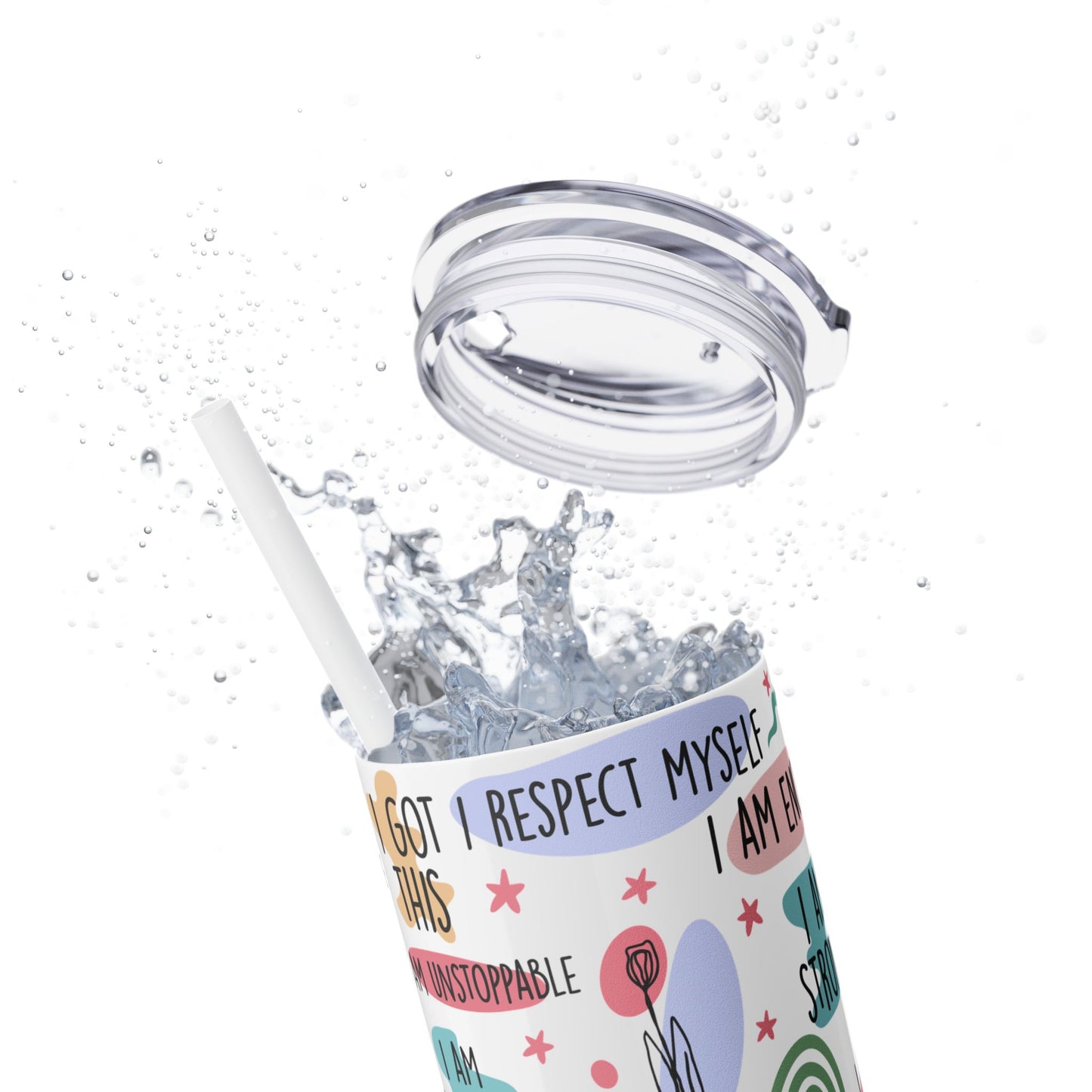 My Daily Affirmations Tumblers- Skinny with Straw, 20oz