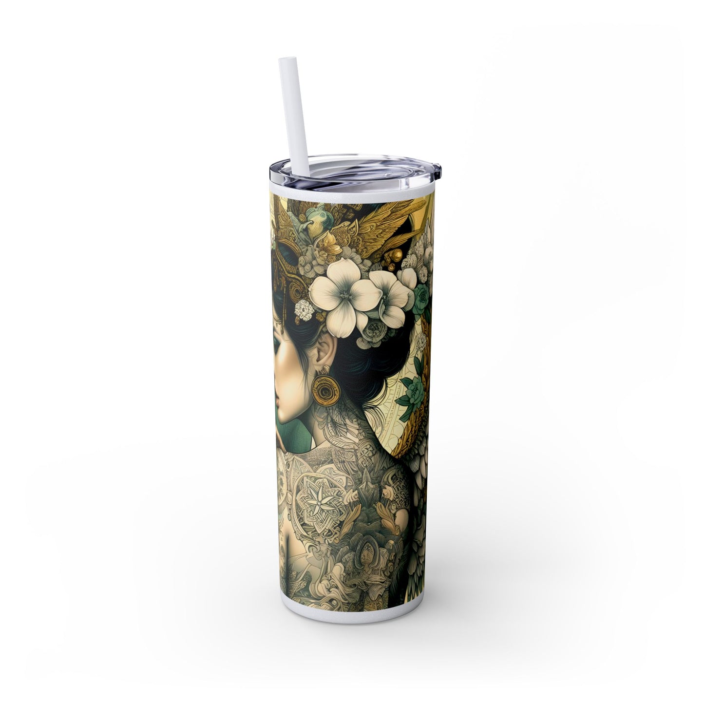 Strong Women -Affirmation Art Skinny Tumbler - 20oz with Straw
