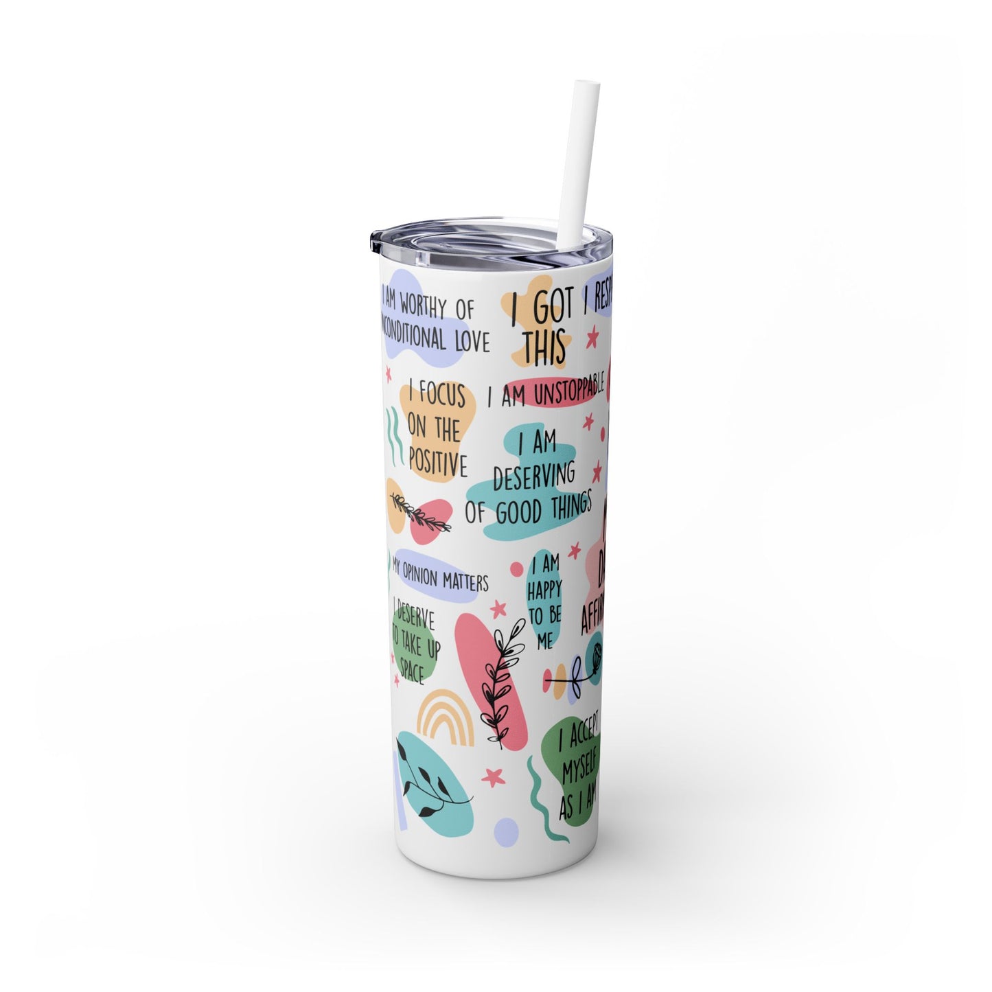 My Daily Affirmations Tumblers- Skinny with Straw, 20oz