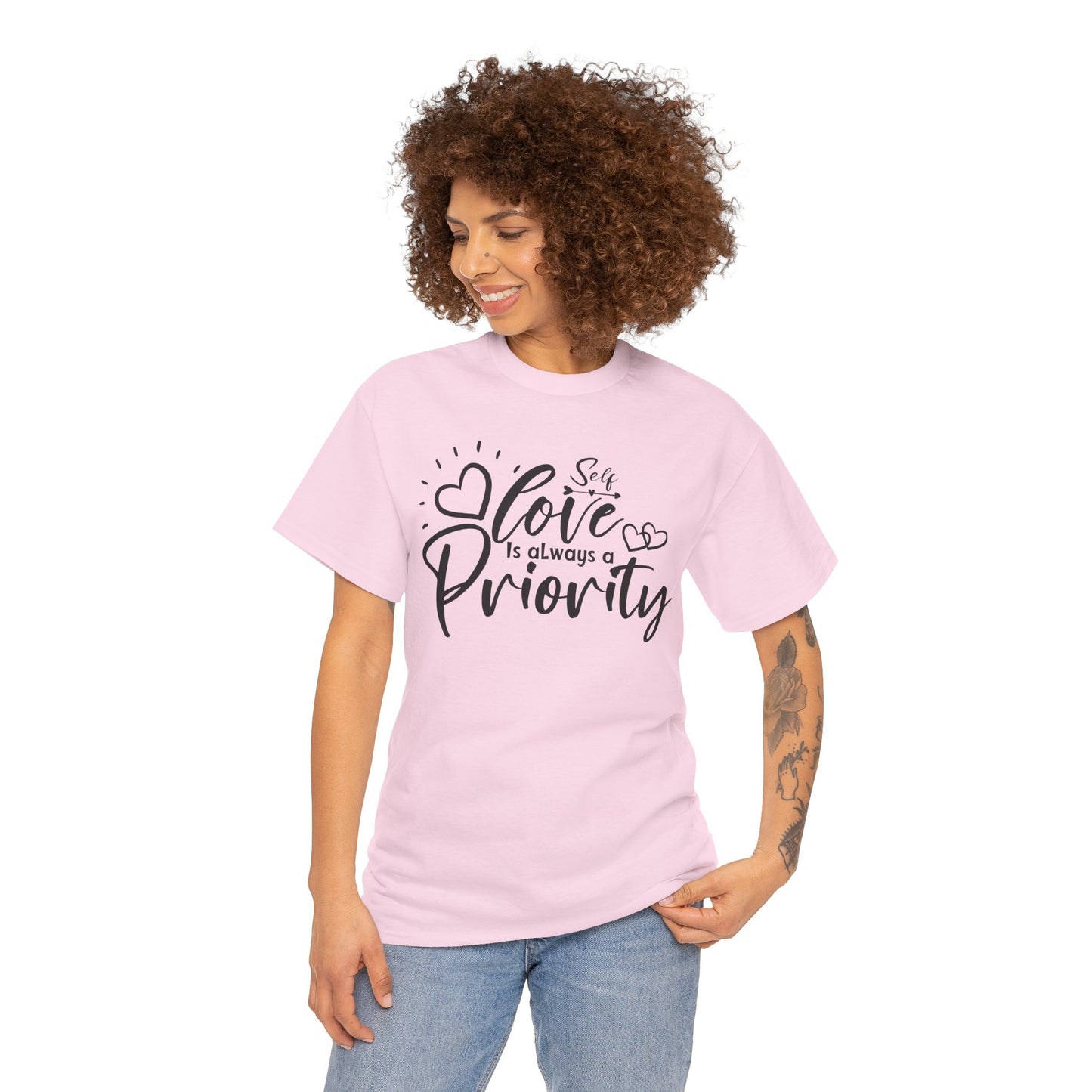 Self love is always a priority Heavy Cotton Tee