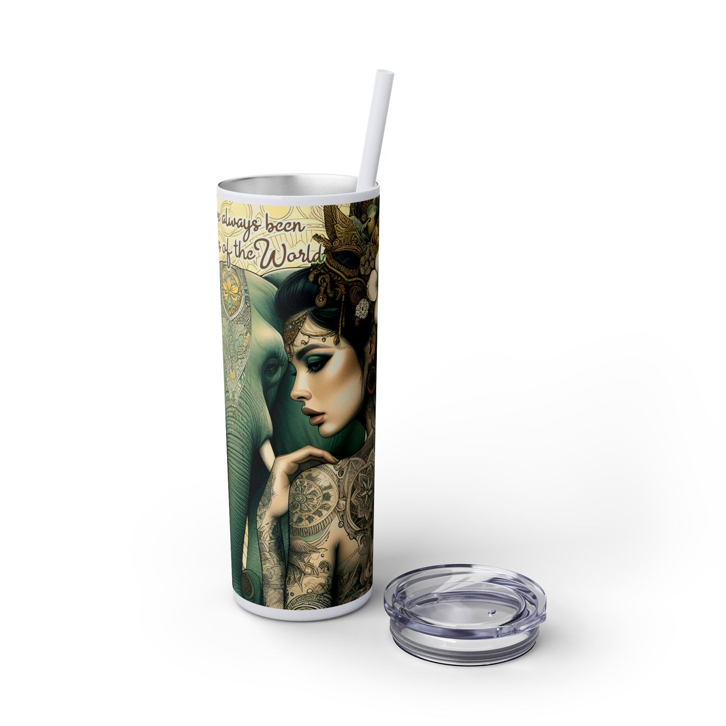 Strong Women -Affirmation Art Skinny Tumbler - 20oz with Straw