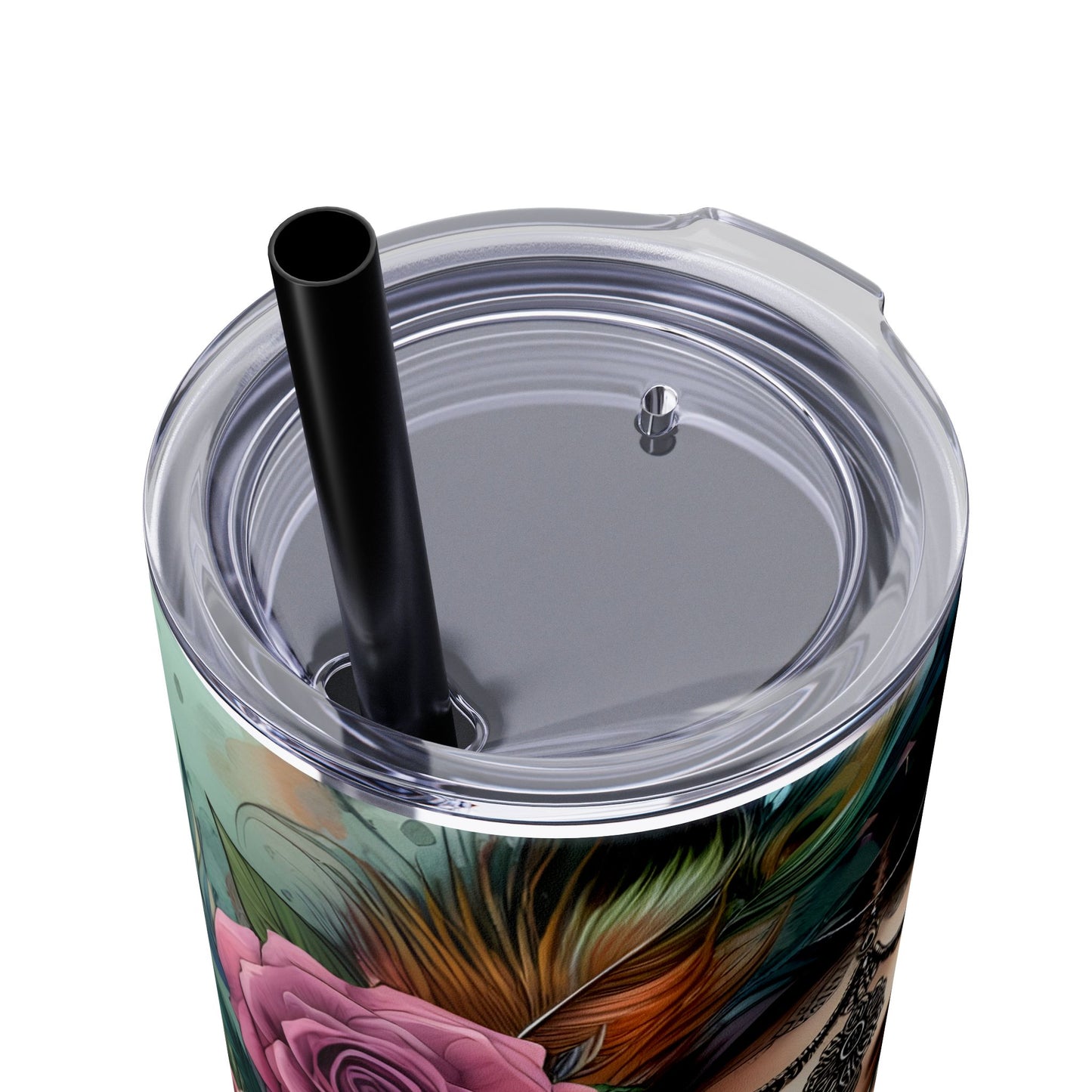 I Love My Body,Mind,Dreams,Goals-Affirmation Art Skinny Tumbler - 20oz with Straw